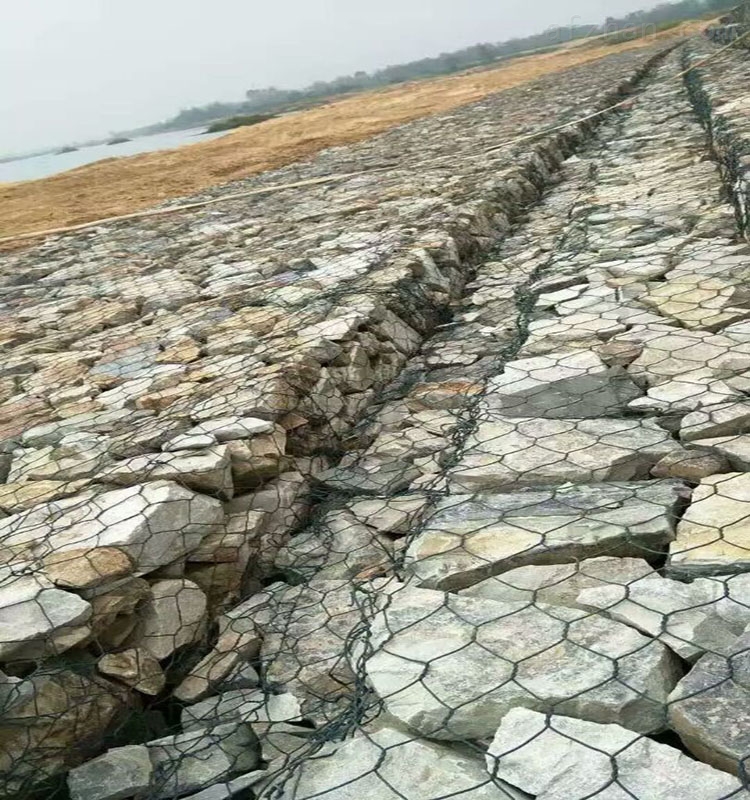 护坡护堤六角格宾网坡脚抗冲刷格宾石笼堤防护岸格宾笼-中石